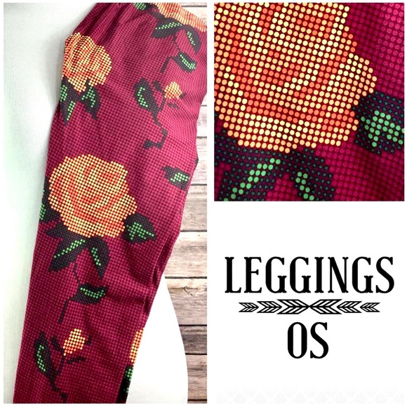 LuLaRoe Other - 🚫SOLD🚫 LuLaRoe Leggings - Disney Roses Pixelated